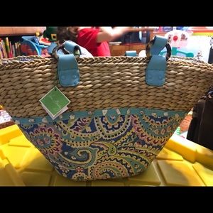 New with tags Vera Bradley straw beach tote